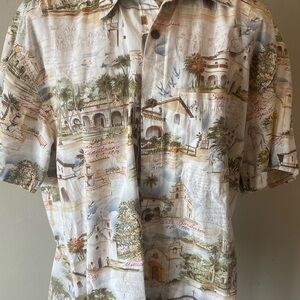 Vintage High Seas Trading Hawaiian Camp Shirt One button is missing one is attac